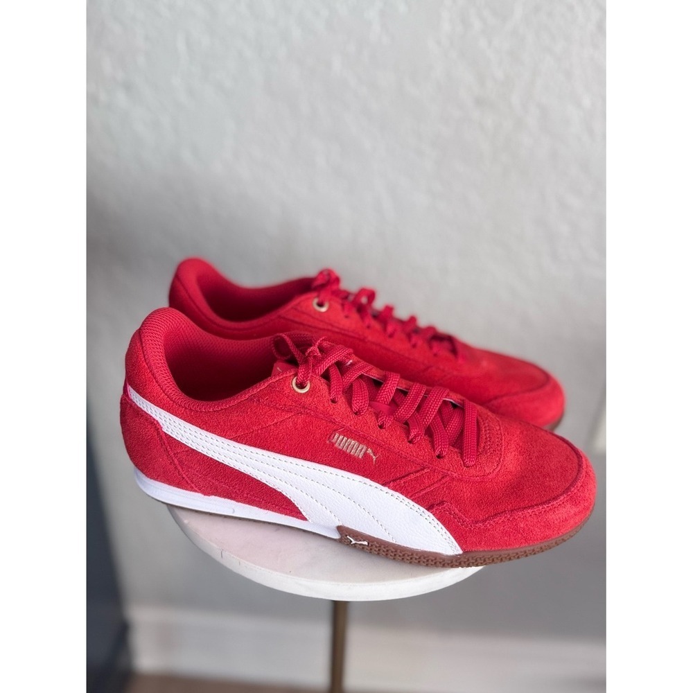 Puma Bella Donna Low Top Suede Retro Sneaker, Red/White, Size 8.5 (Euro 39), NWT